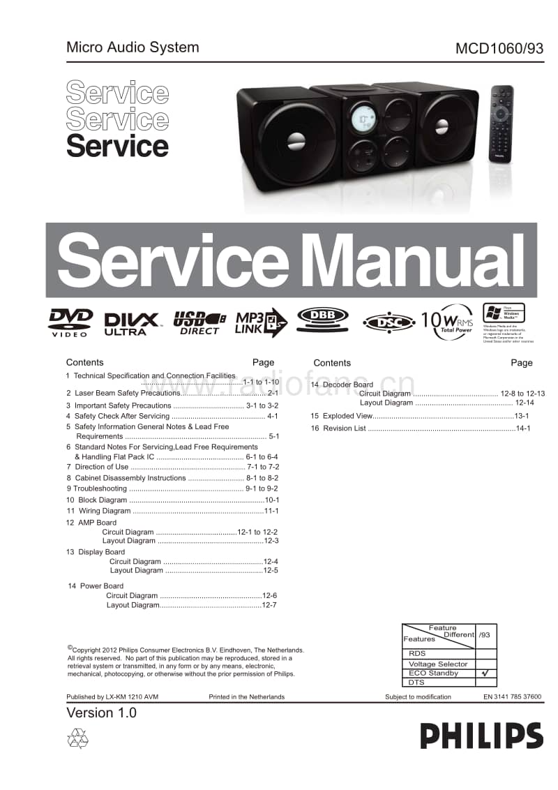 Philips-MCD-1060-Service-Manual电路原理图.pdf_第1页