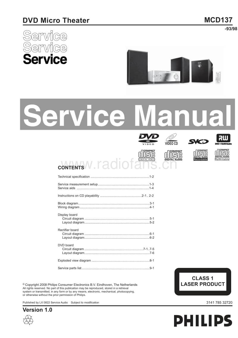 Philips-MCD-137-Service-Manual电路原理图.pdf_第1页
