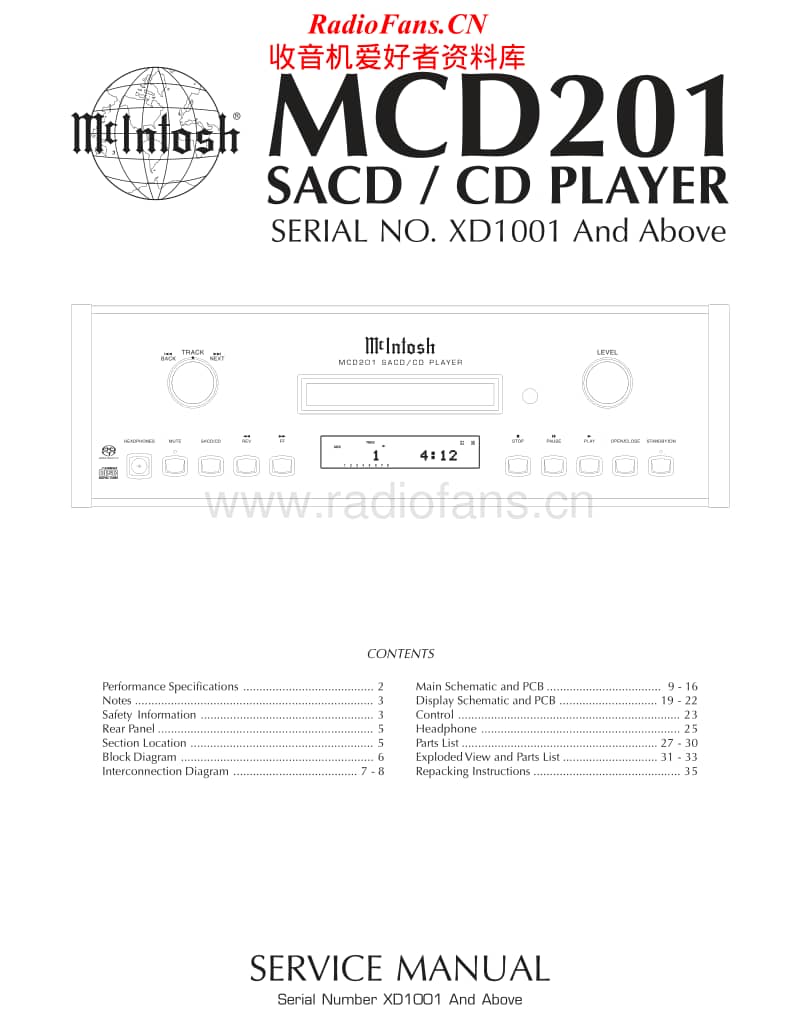 McIntosh-MCD-201-Service-Manual电路原理图.pdf_第1页