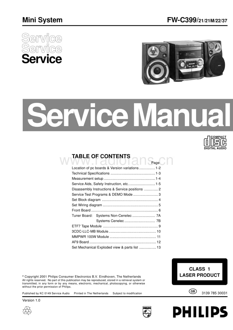 Philips-FWC-399-Service-Manual电路原理图.pdf_第1页