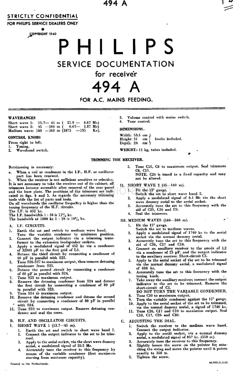 Philips-494-A-Service-Manual电路原理图.pdf_第3页