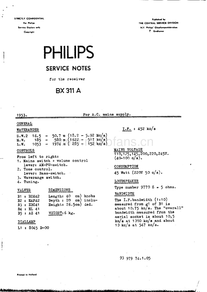 Philips-BX-311-A-Service-Manual电路原理图.pdf_第1页