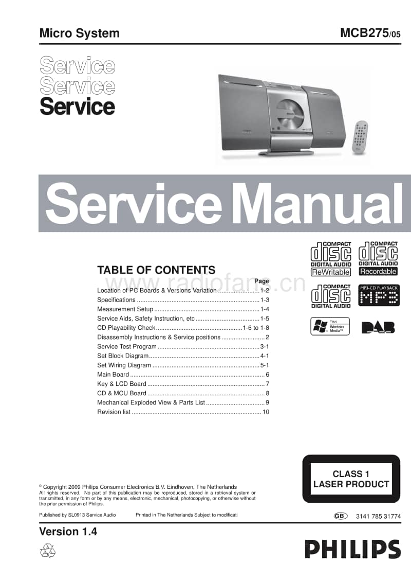 Philips-MCB-275-Service-Manual电路原理图.pdf_第1页
