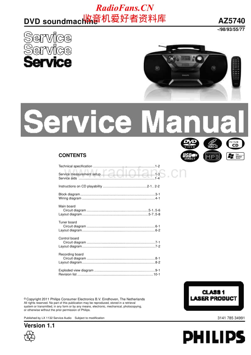 Philips-AZ-5740-Service-Manual电路原理图.pdf_第1页