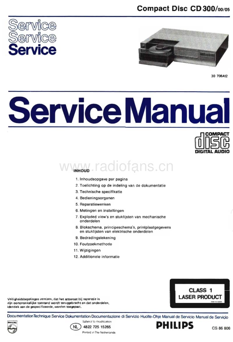 Philips-CD-300-Service-Manual电路原理图.pdf_第1页