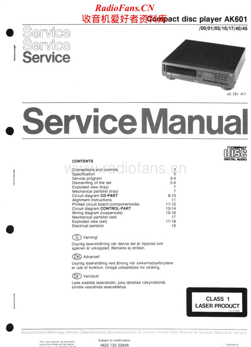 Philips-AK-601-Service-Manual电路原理图.pdf_第1页