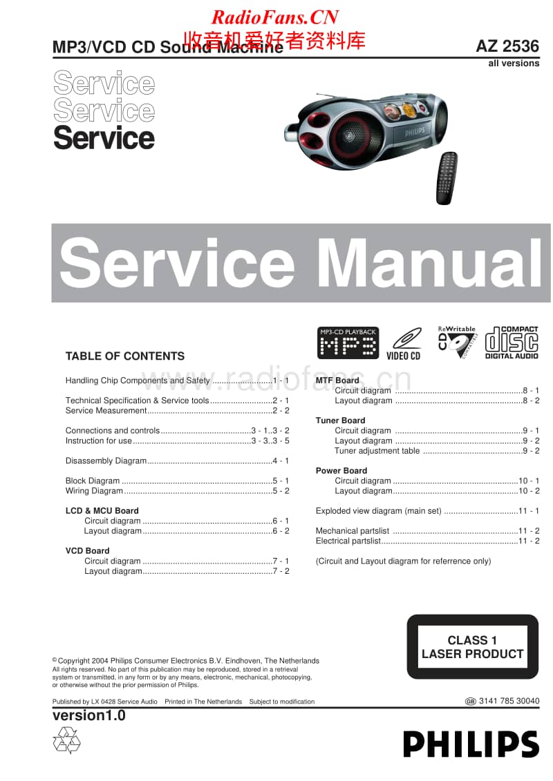 Philips-AZ-2536-Service-Manual电路原理图.pdf_第1页