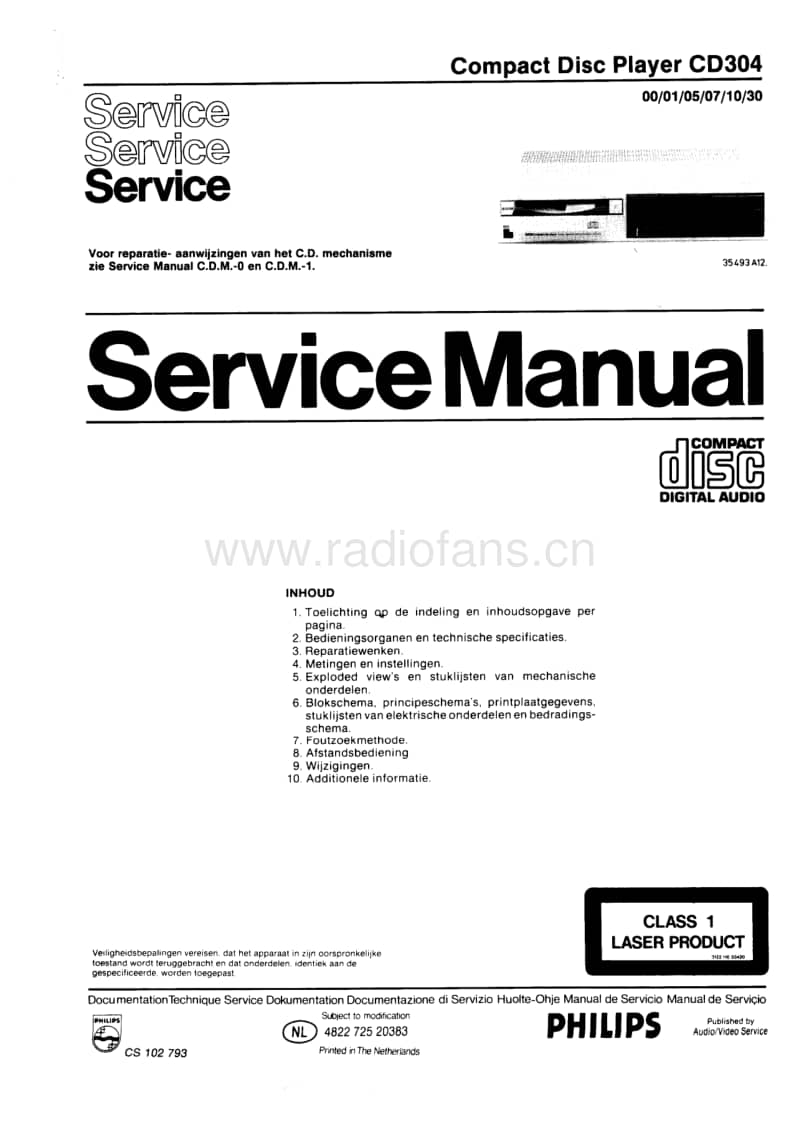 Philips-CD-304-Service-Manual-2电路原理图.pdf_第1页