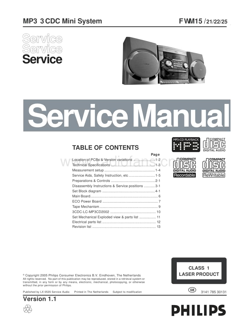 Philips-FWM-15-Service-Manual电路原理图.pdf_第1页