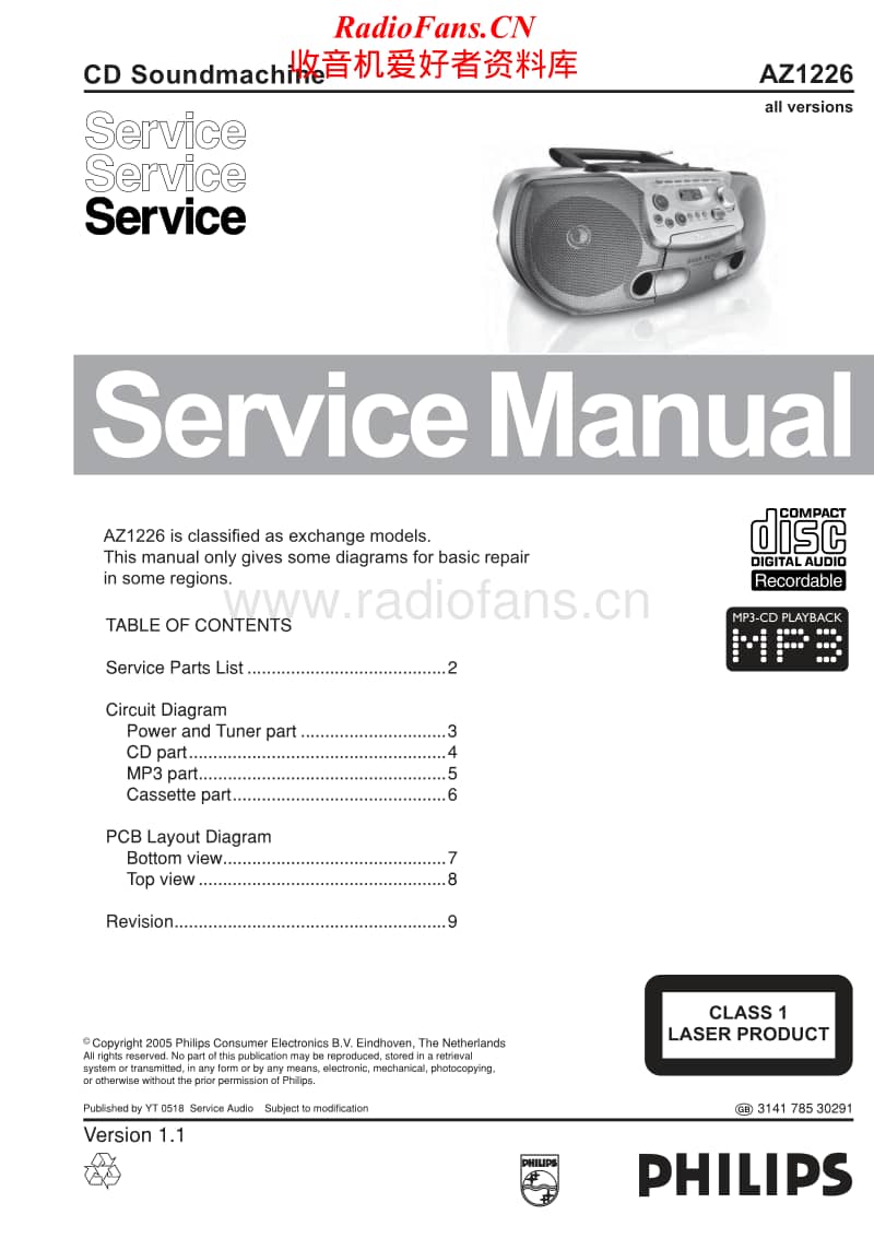Philips-AZ-1226-Service-Manual电路原理图.pdf_第1页