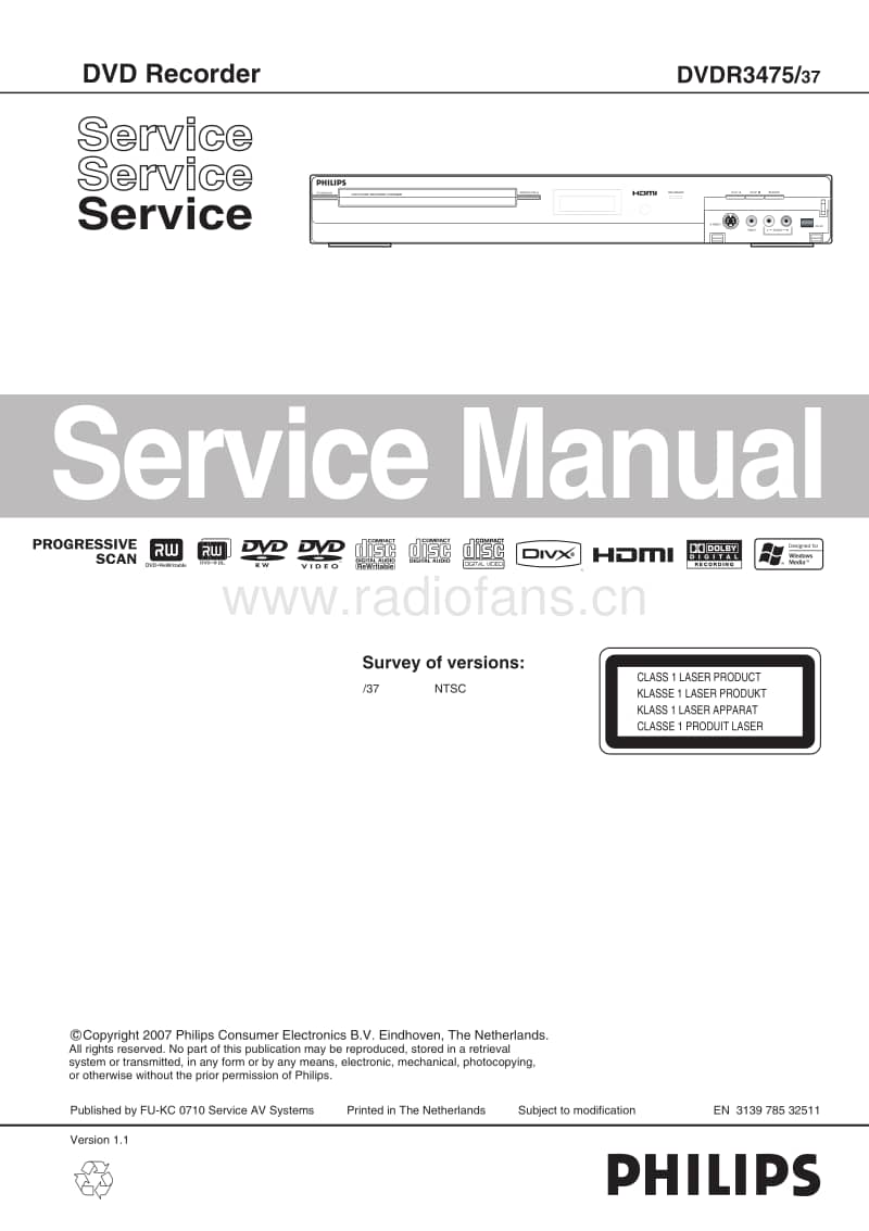 Philips-DVDR-3475-Service-Manual电路原理图.pdf_第1页
