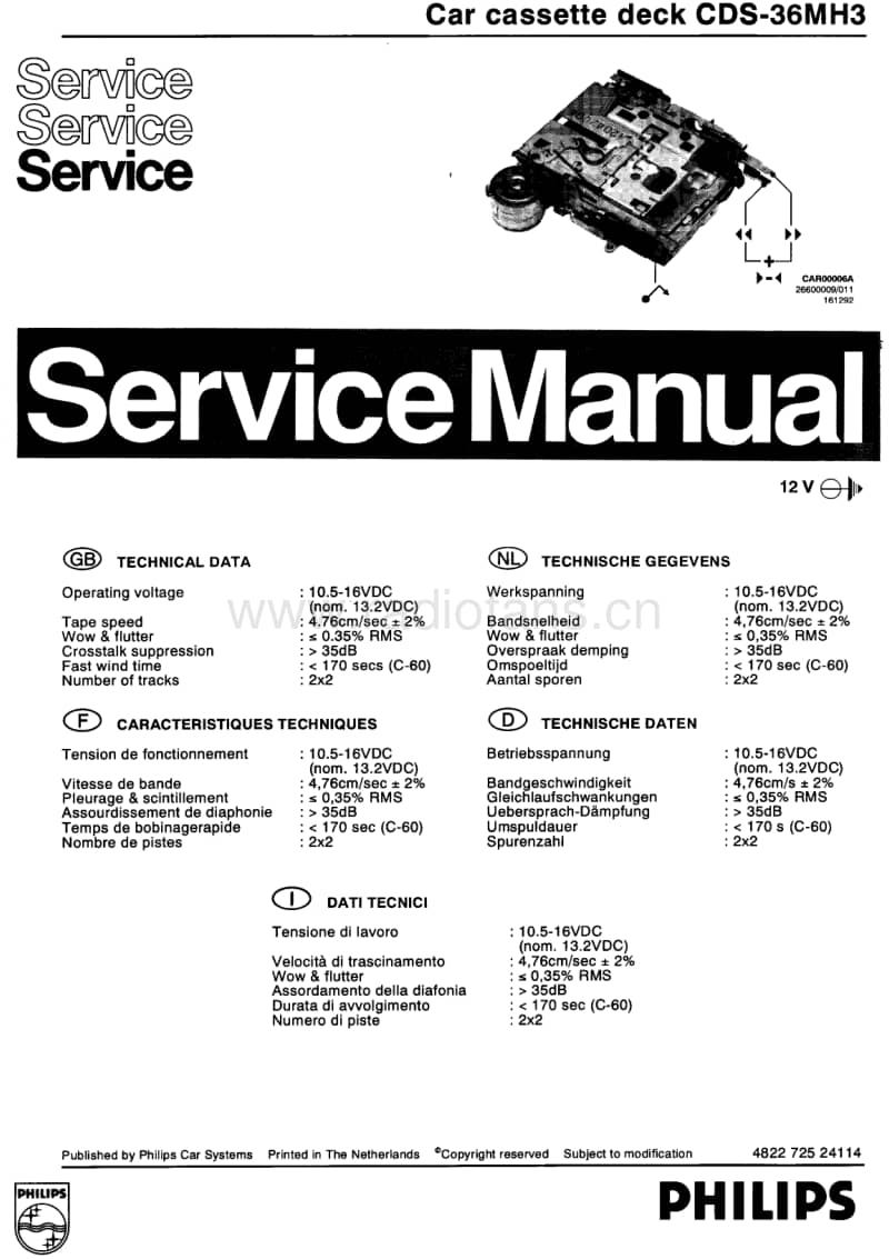 Philips-CDS-36-MH-3-Service-Manual电路原理图.pdf_第1页