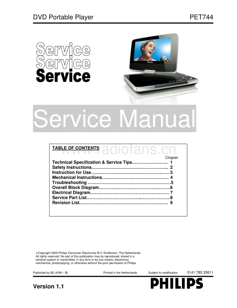Philips-PET-744-Service-Manual电路原理图.pdf_第1页