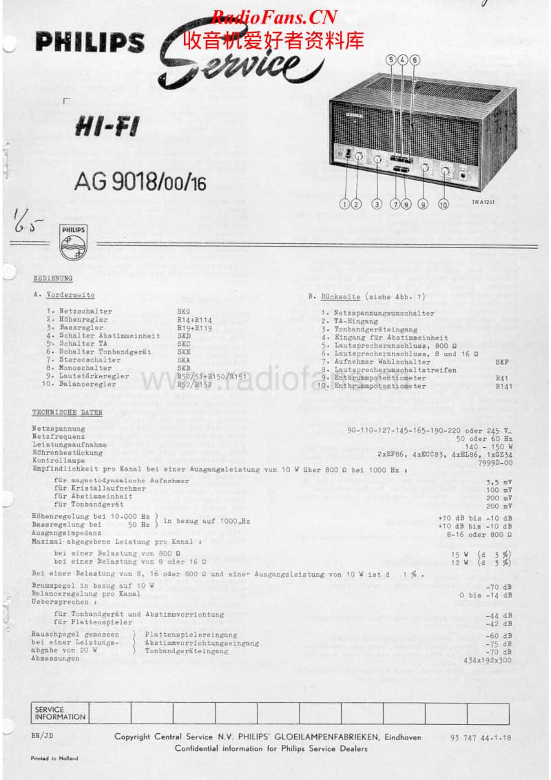 Philips-AG-9018-Service-Manual电路原理图.pdf_第1页
