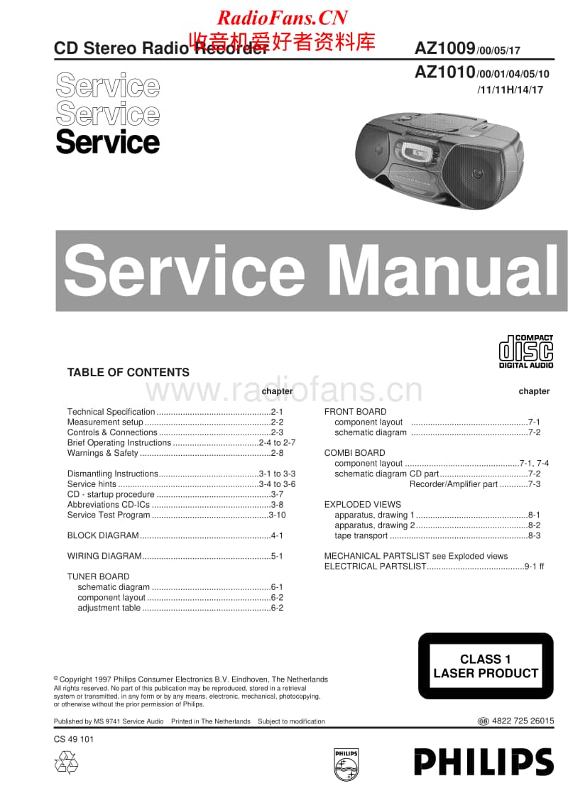 Philips-AZ-1009-Service-Manual电路原理图.pdf_第1页