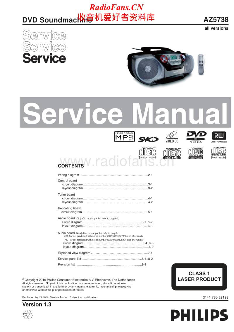 Philips-AZ-5738-Service-Manual电路原理图.pdf_第1页