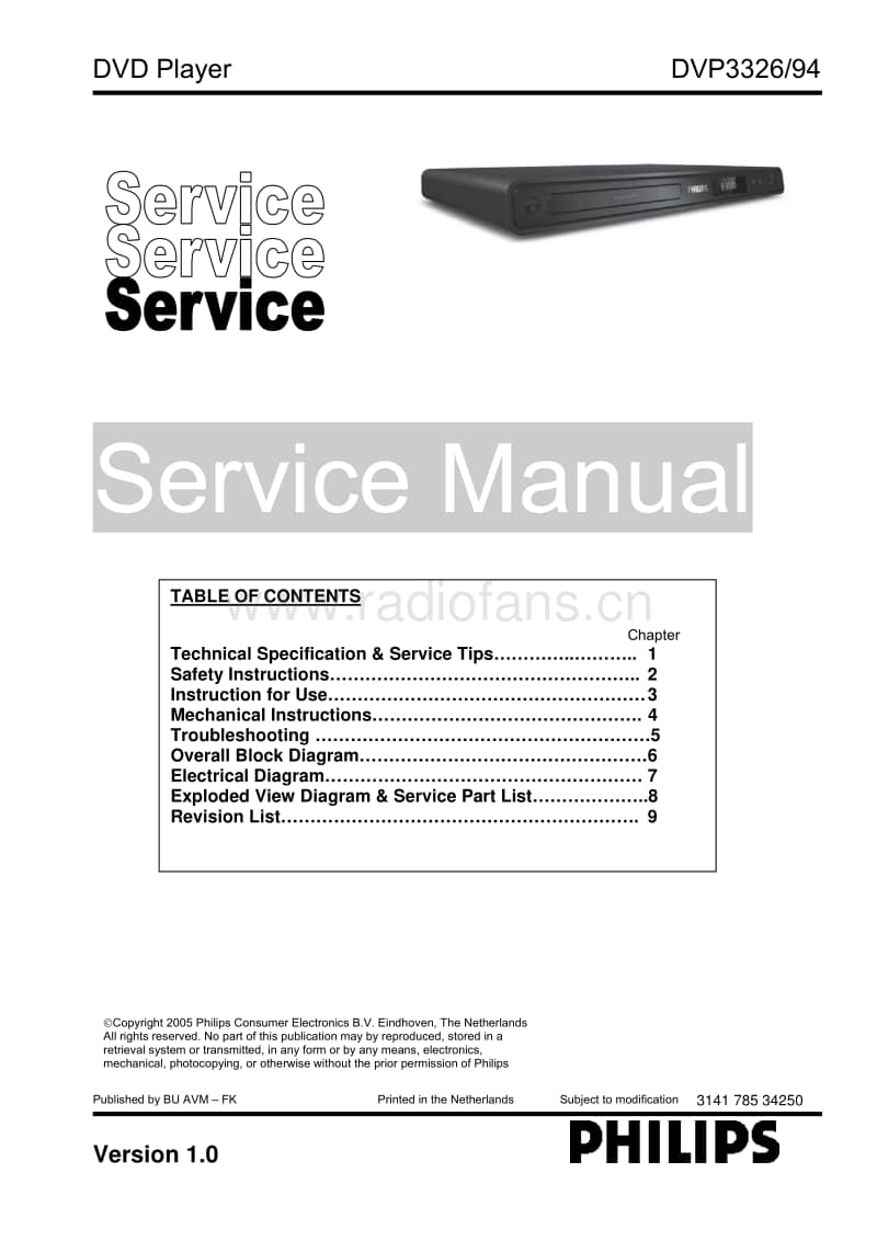 Philips-DVP-3326-Service-Manual电路原理图.pdf_第1页