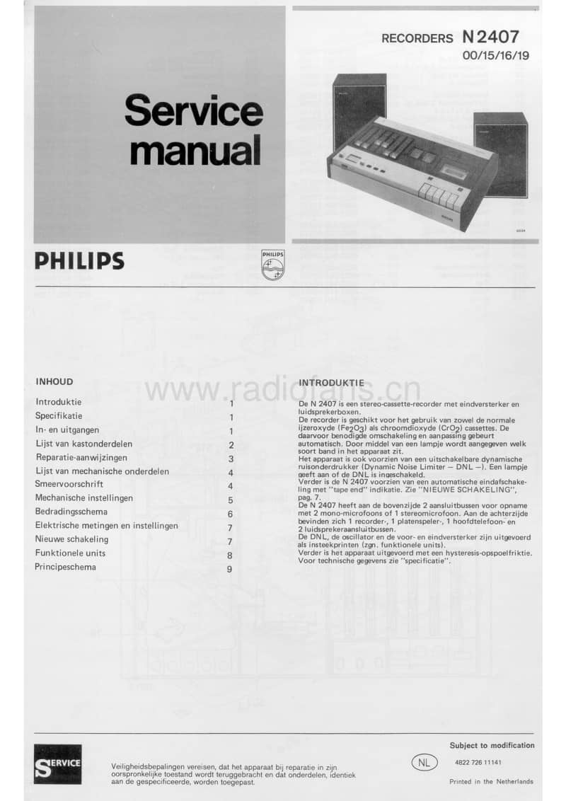 Philips-N-2407-Service-Manual电路原理图.pdf_第1页