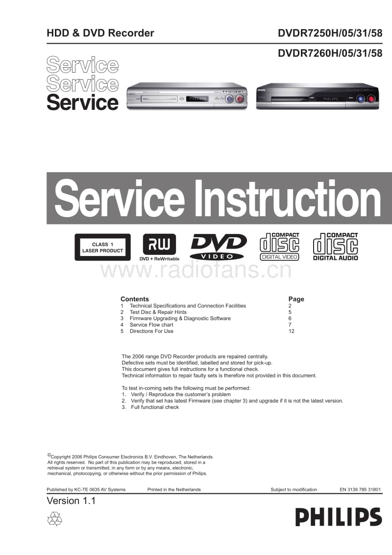 Philips-DVDR-7260-H-Service-Manual电路原理图.pdf_第1页