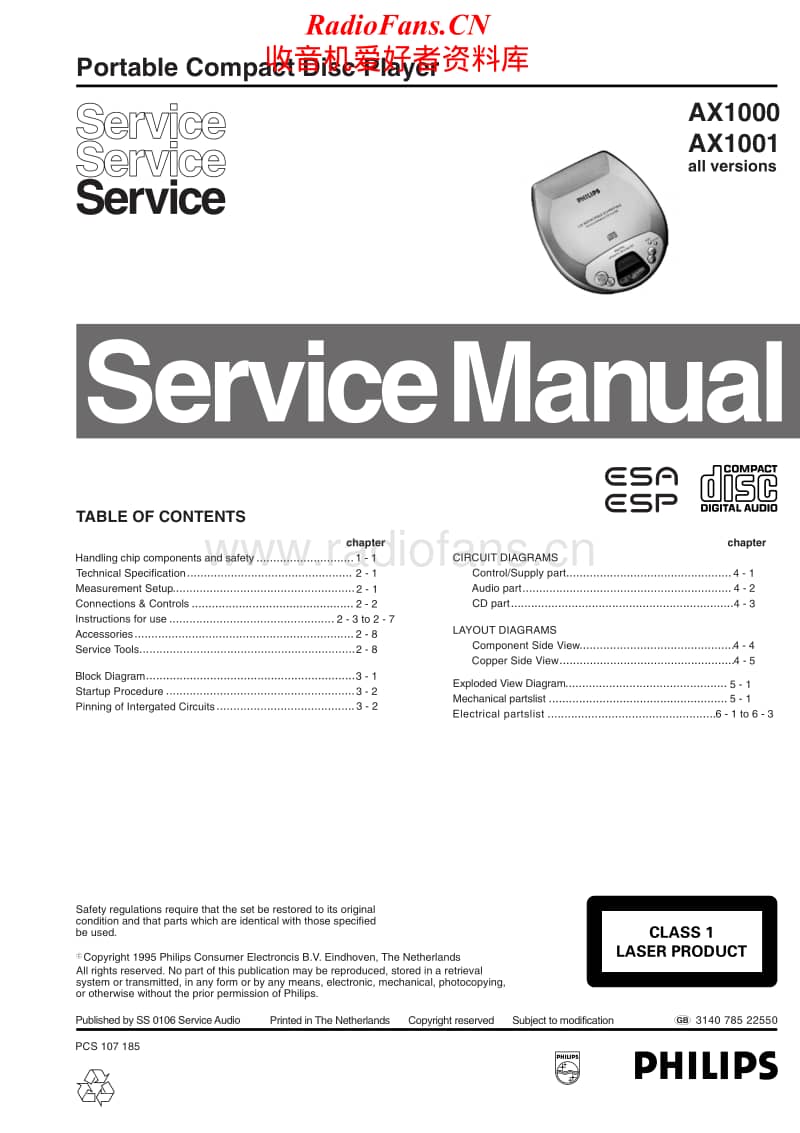 Philips-AX-1001-Service-Manual电路原理图.pdf_第1页