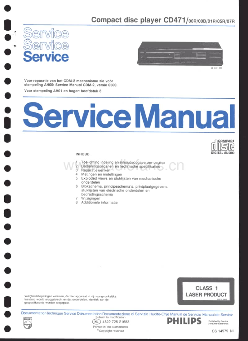 Philips-CD-471-Service-Manual电路原理图.pdf_第1页