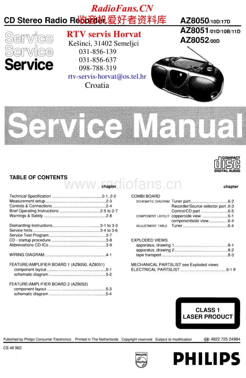 Philips-AZ-8050-Service-Manual电路原理图.pdf_第1页
