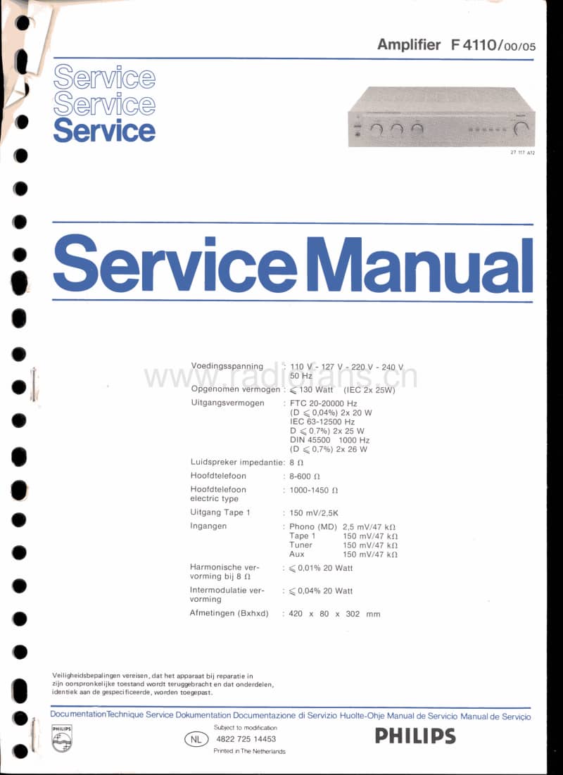 Philips-F-4110-Service-Manual电路原理图.pdf_第1页