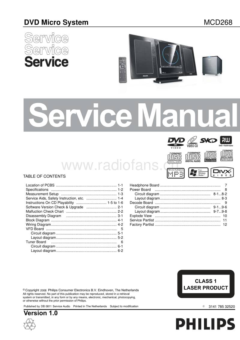 Philips-MCD-268-Service-Manual电路原理图.pdf_第1页