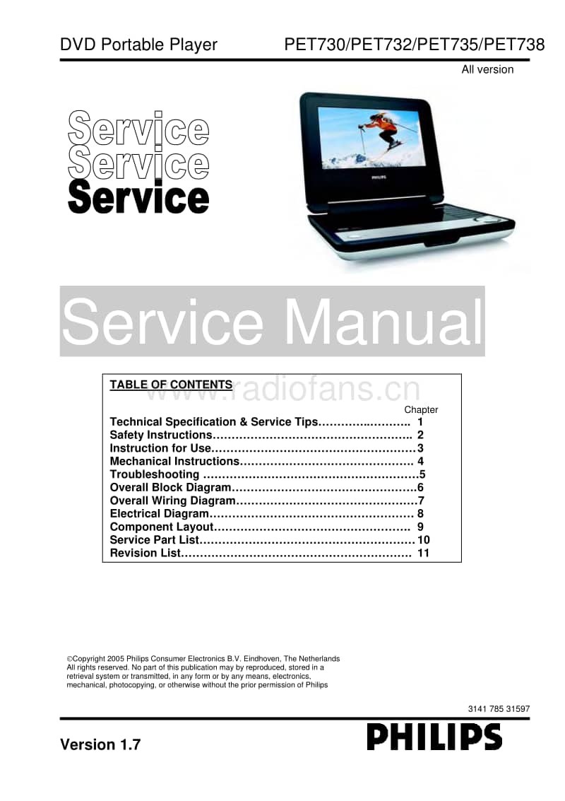 Philips-PET-735-Service-Manual电路原理图.pdf_第1页