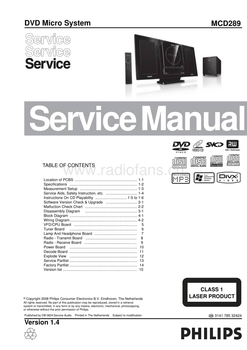 Philips-MCD-289-Service-Manual电路原理图.pdf_第1页