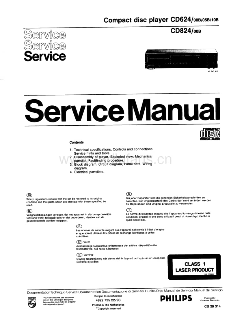 Philips-CD-624-Service-Manual电路原理图.pdf_第1页