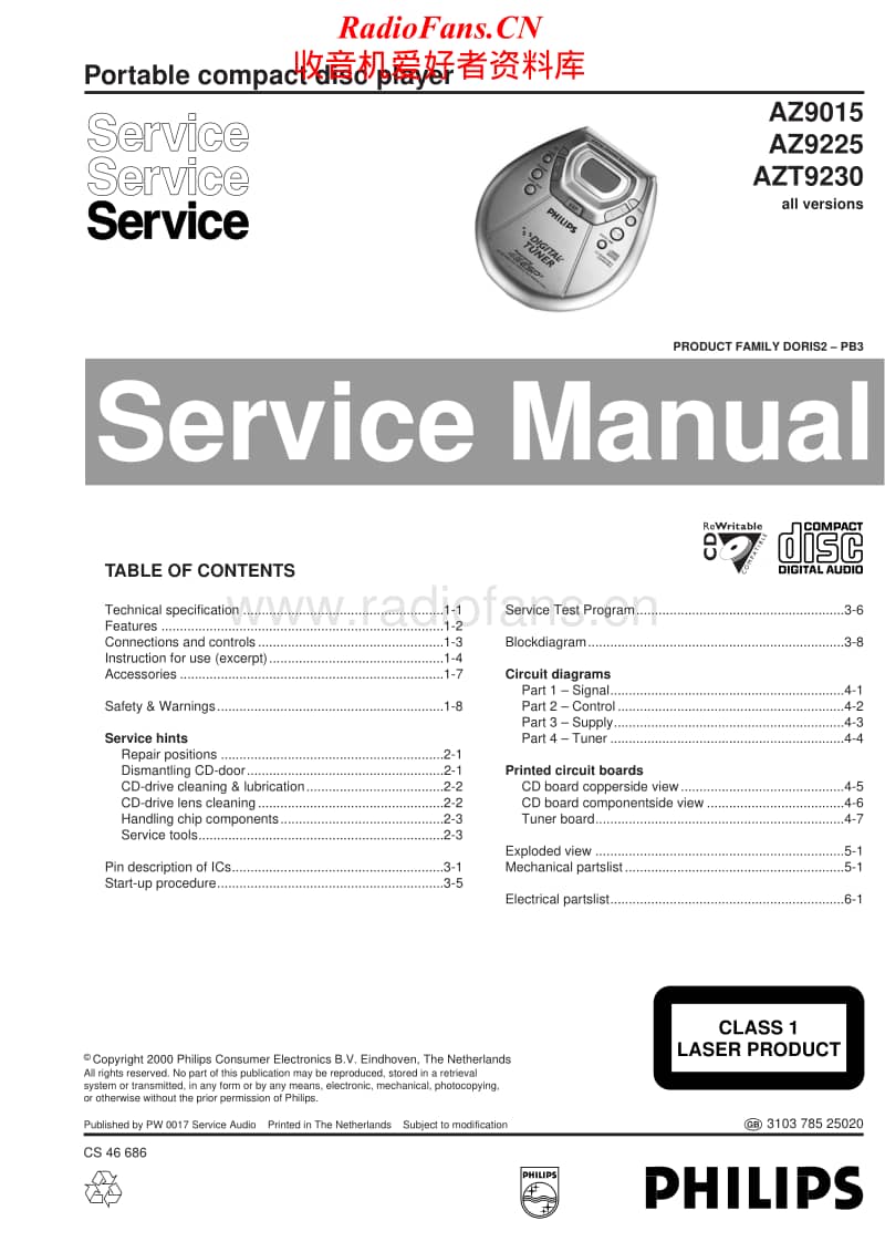 Philips-AZ-9015-Service-Manual电路原理图.pdf_第1页
