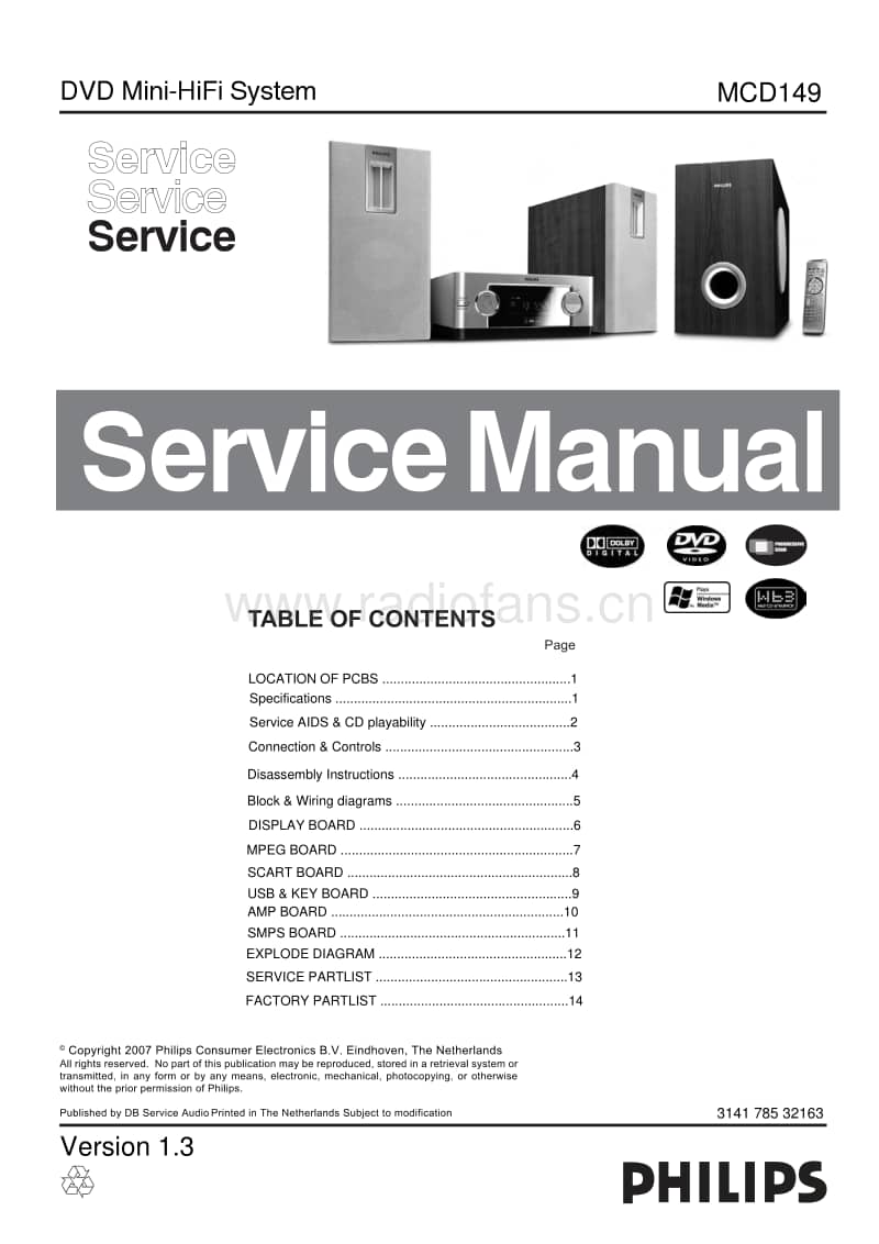 Philips-MCD-149-Service-Manual电路原理图.pdf_第1页