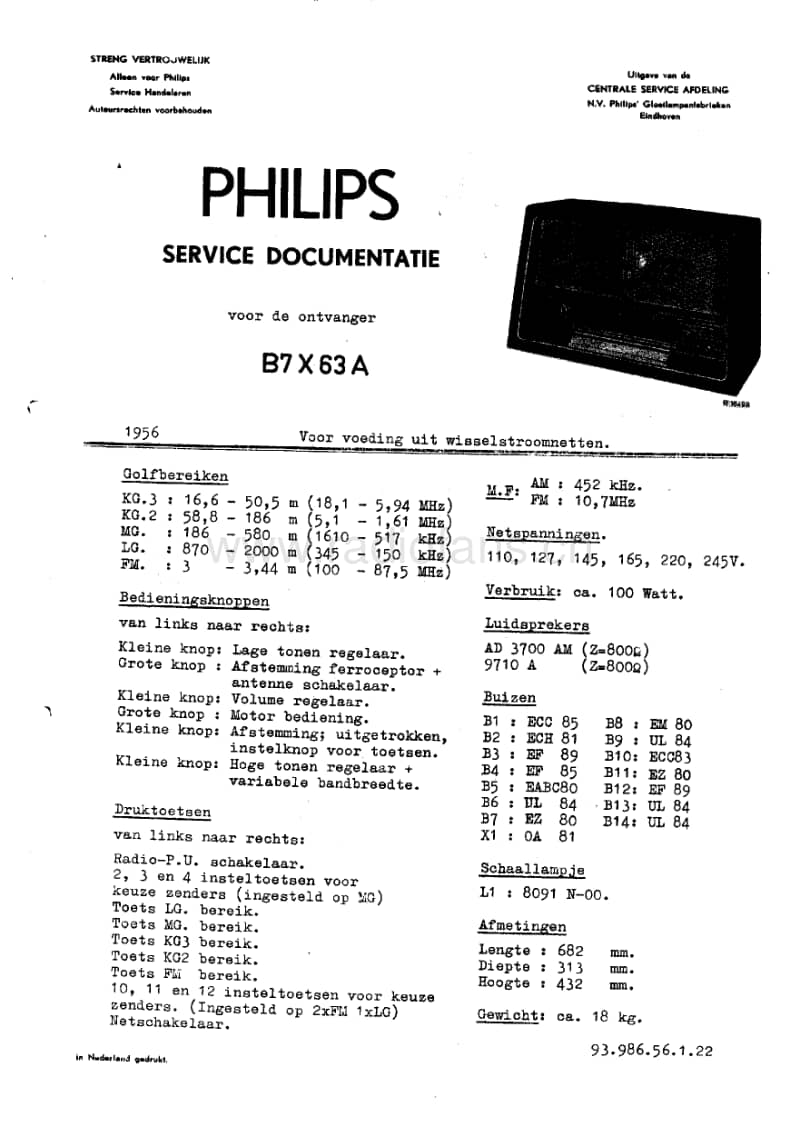 Philips-B-7-X-63-A-Service-Manual电路原理图.pdf_第1页