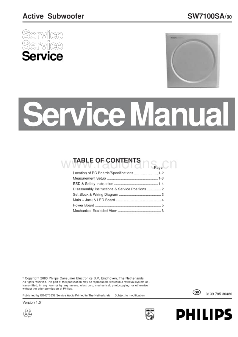 Philips-SW-7100-SA-Service-Manual电路原理图.pdf_第1页