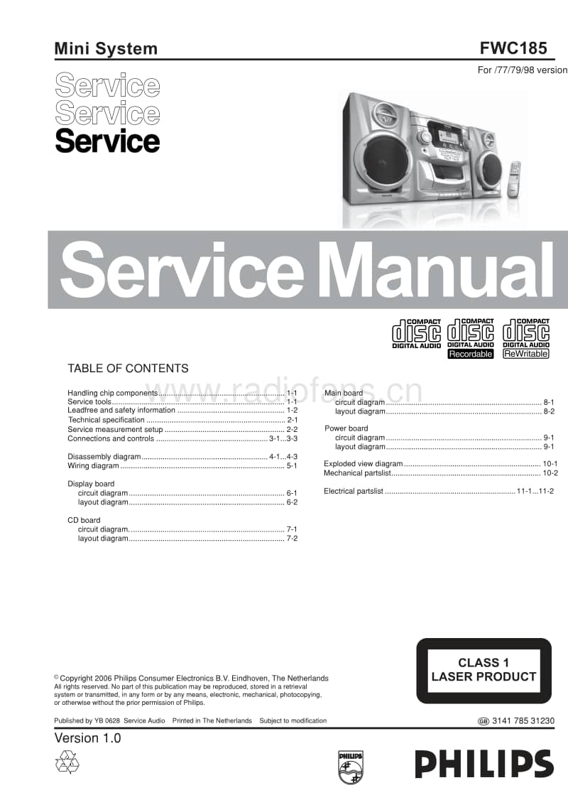 Philips-FWC-185-Service-Manual电路原理图.pdf_第1页