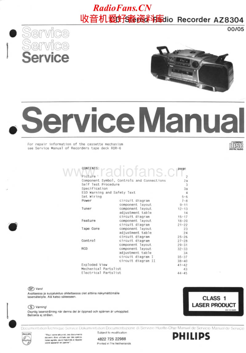 Philips-AZ-8304-Service-Manual电路原理图.pdf_第1页