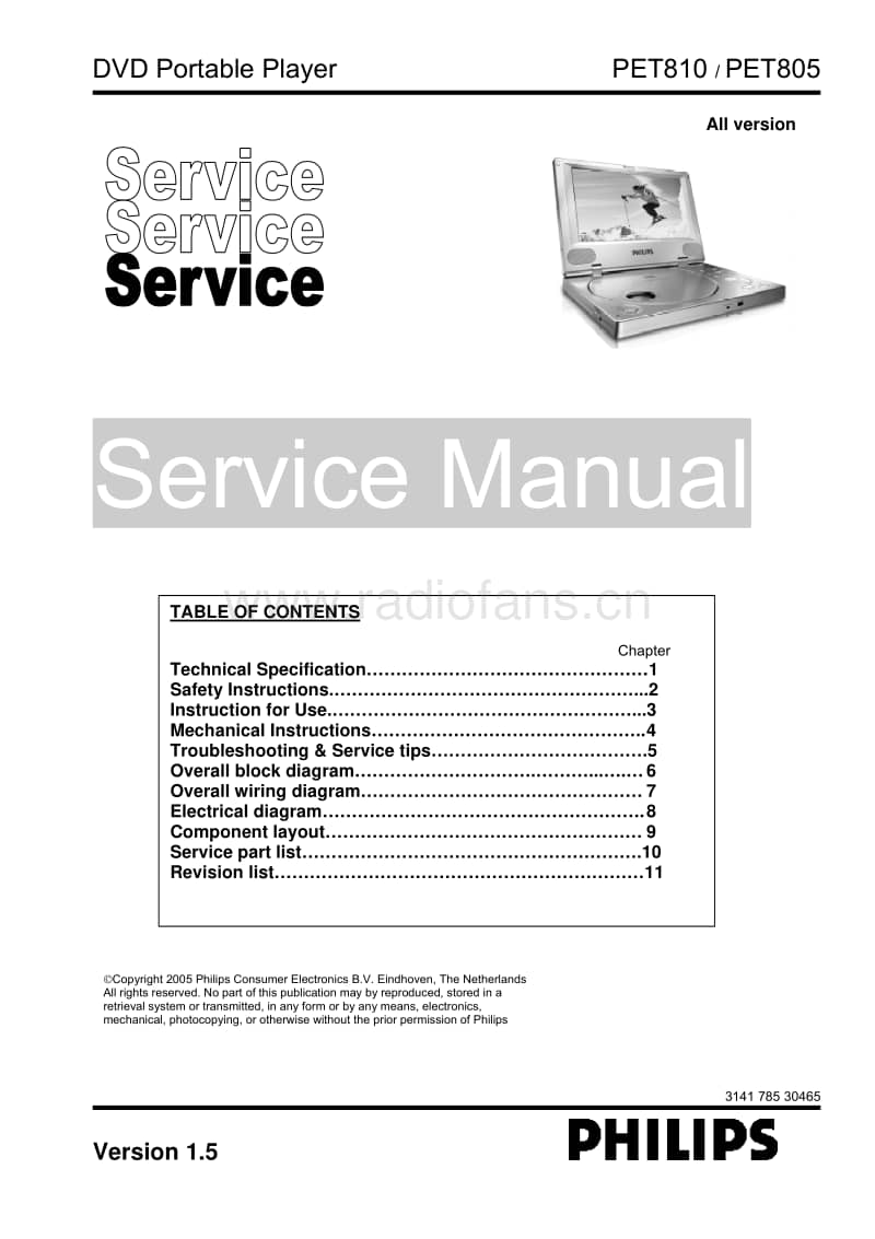 Philips-PET-810-Service-Manual电路原理图.pdf_第1页