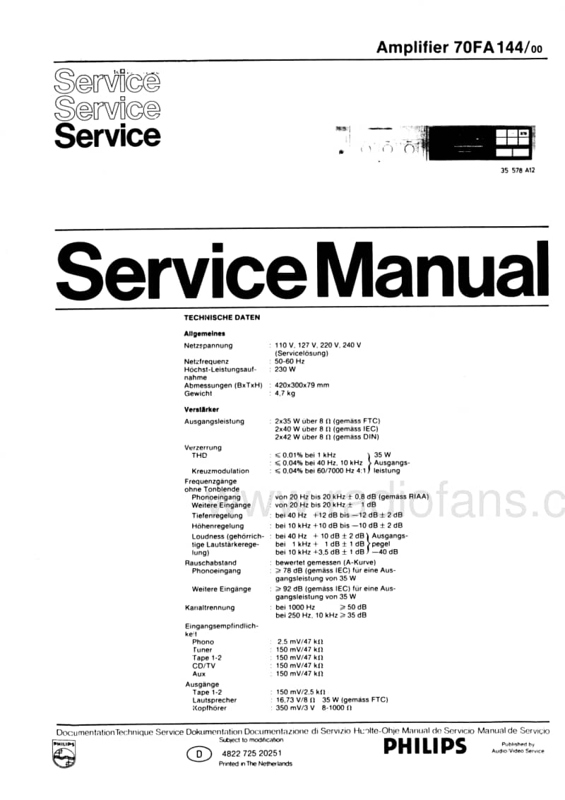 Philips-FA-144-Service-Manual电路原理图.pdf_第1页