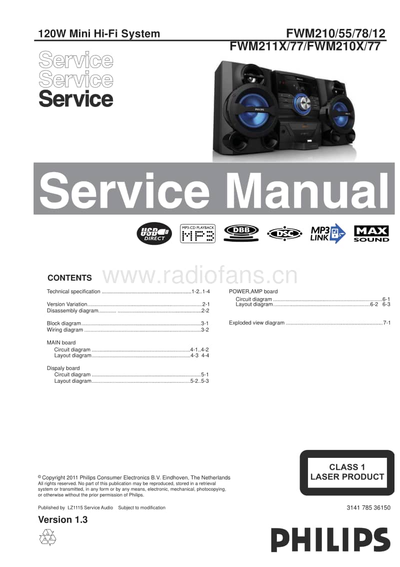 Philips-FWM-210-Service-Manual电路原理图.pdf_第1页