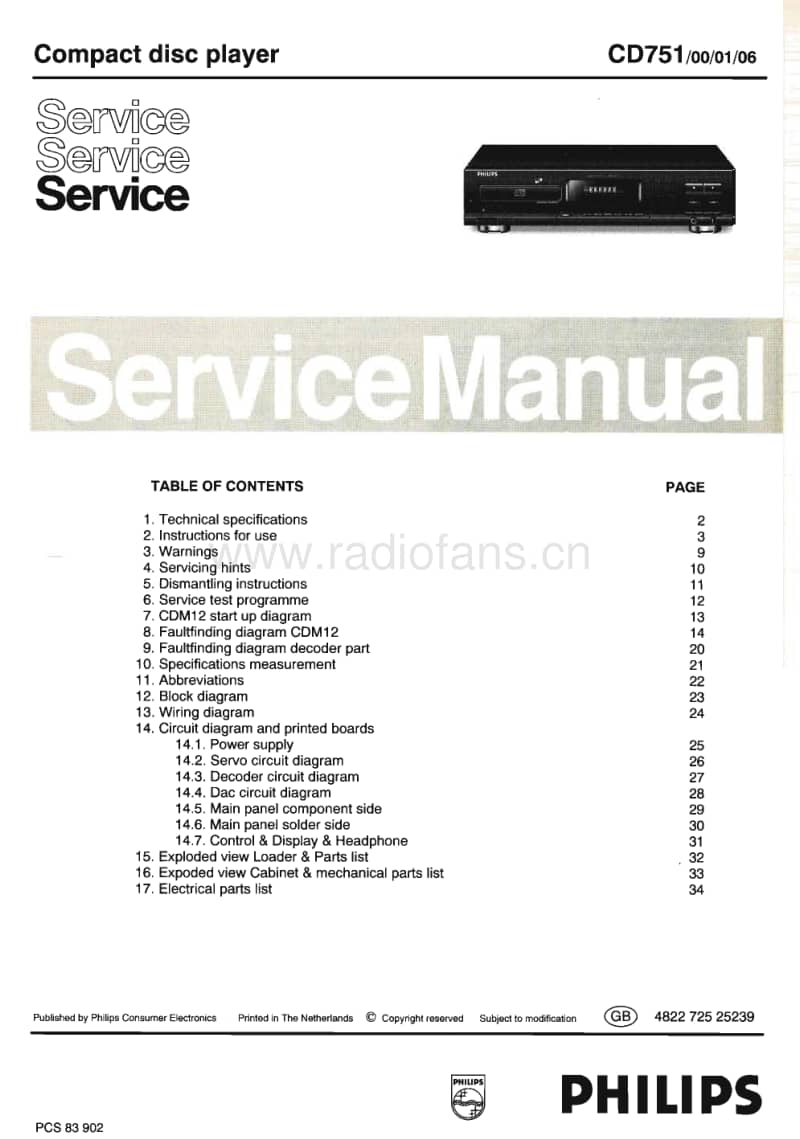 Philips-CD-751-Service-Manual电路原理图.pdf_第1页