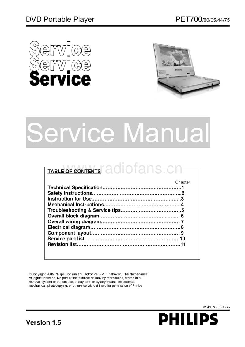Philips-PET-700-Service-Manual电路原理图.pdf_第1页