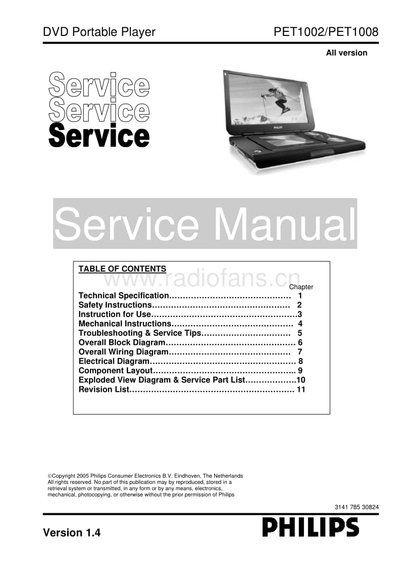 Philips-PET-1002-Service-Manual电路原理图.pdf_第1页