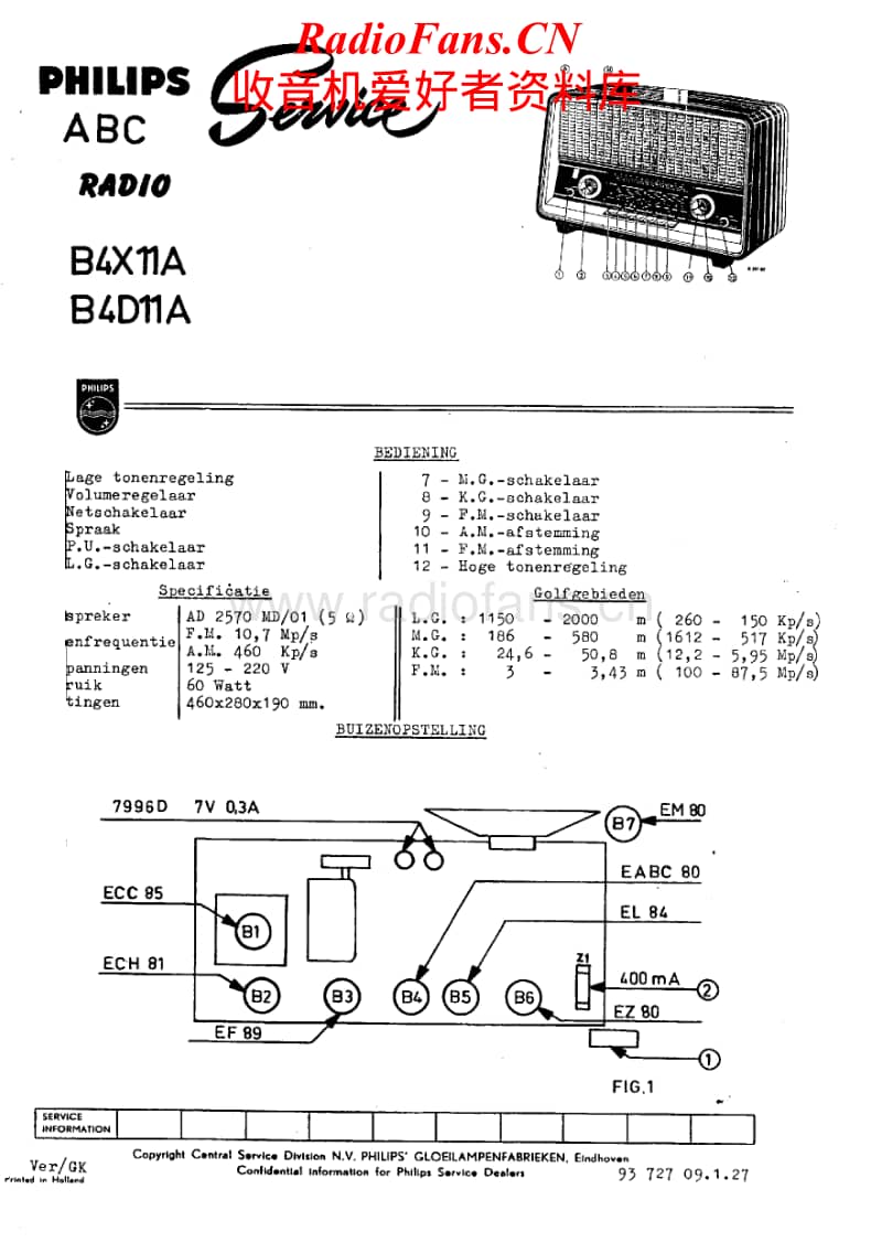 Philips-B-4-D-11-A-Service-Manual(1)电路原理图.pdf_第1页