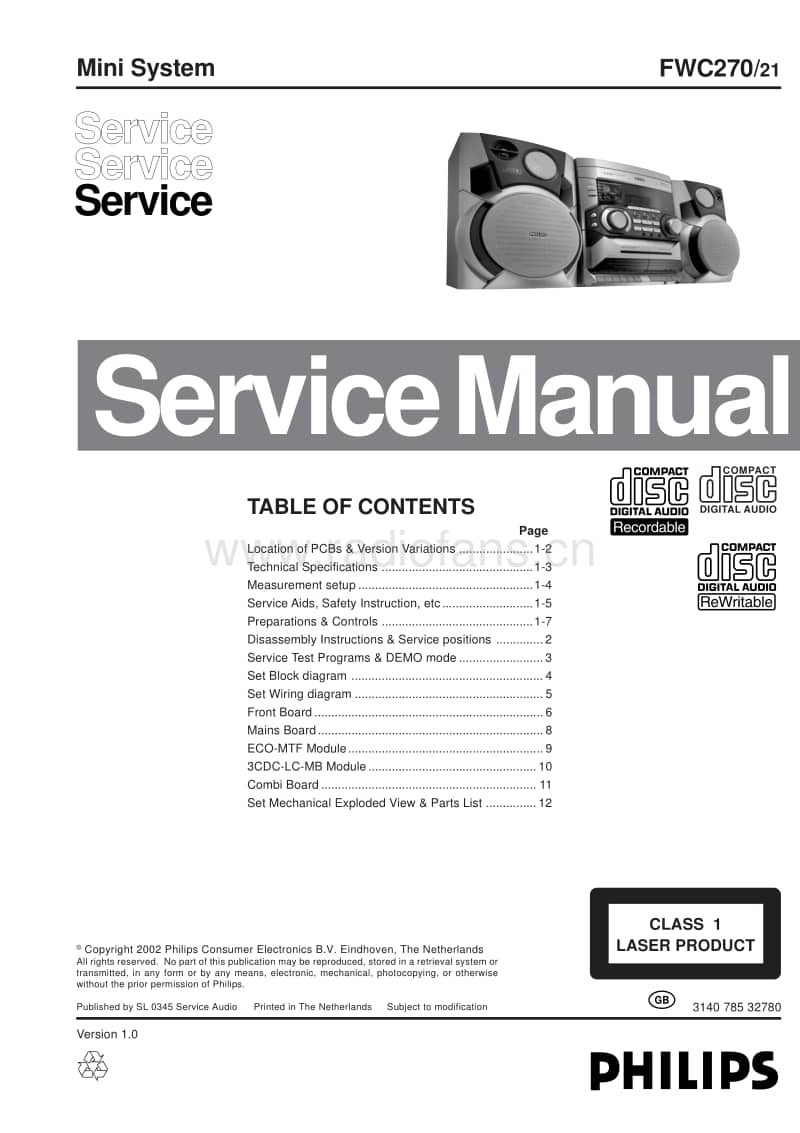 Philips-FWC-270-Service-Manual电路原理图.pdf_第1页