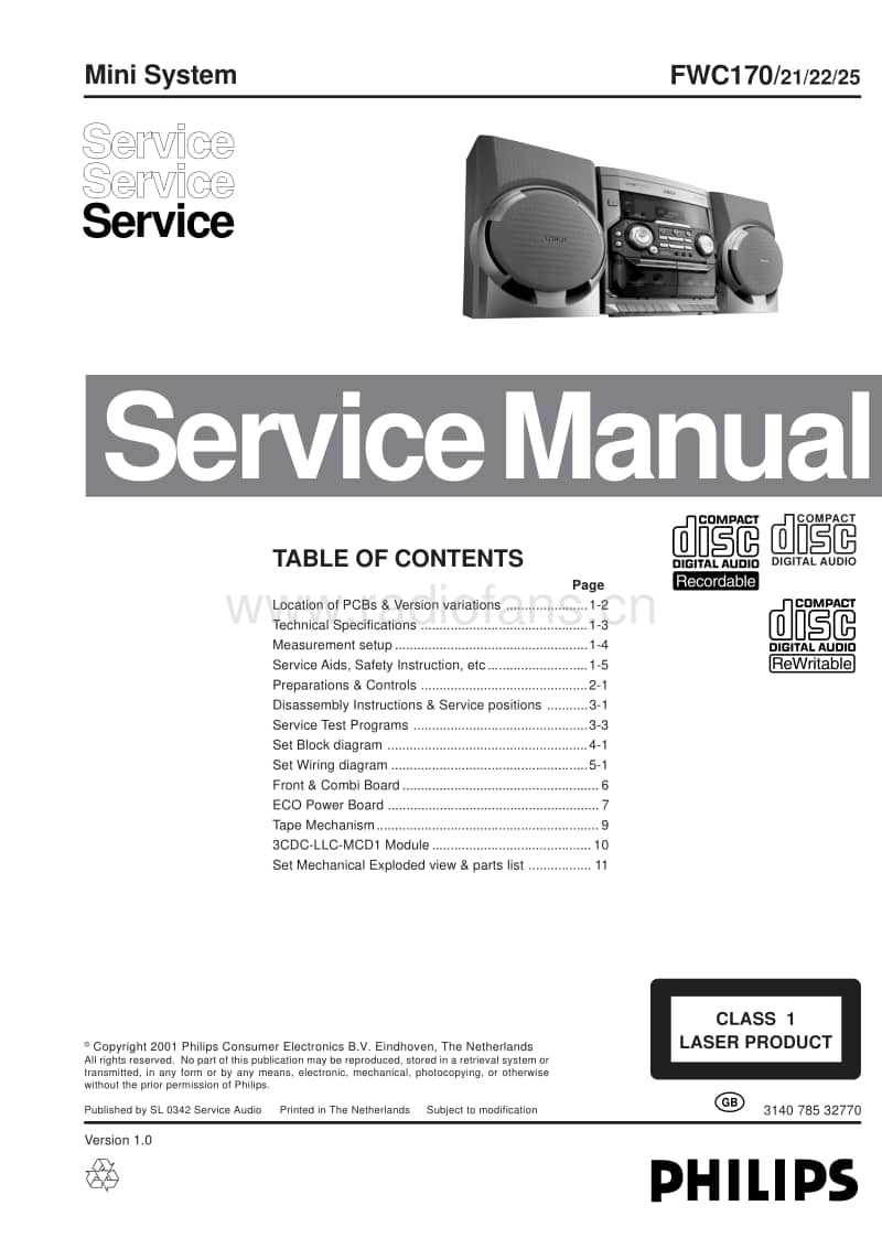 Philips-FWC-170-Service-Manual电路原理图.pdf_第1页