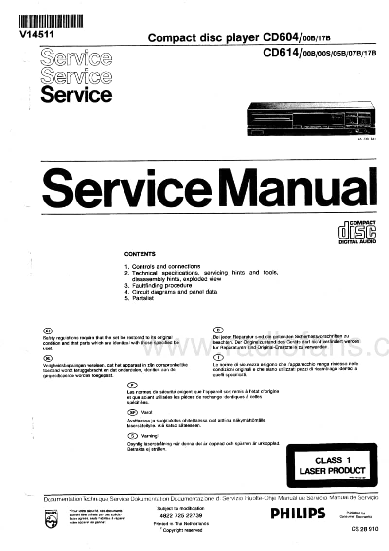 Philips-CD-604-Service-Manual电路原理图.pdf_第1页