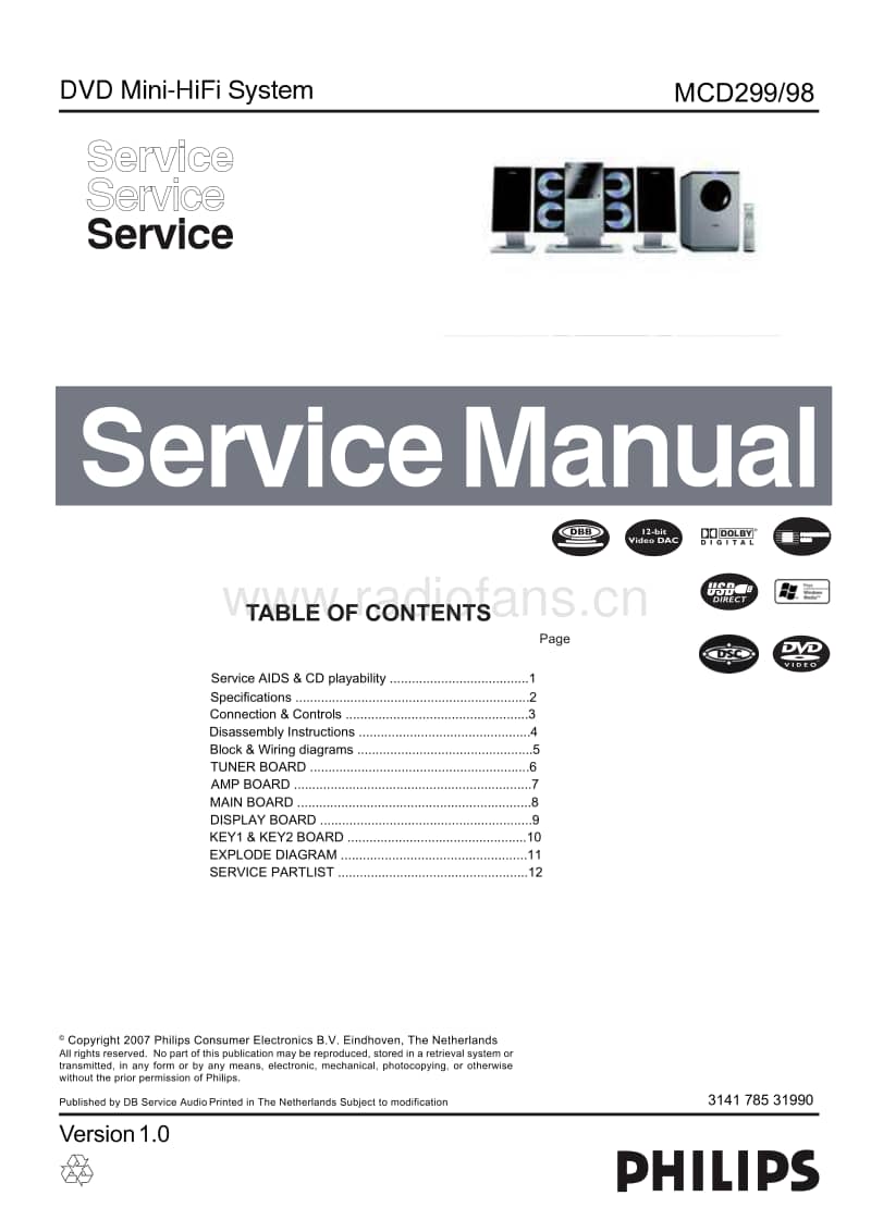 Philips-MCD-299-Service-Manual电路原理图.pdf_第1页