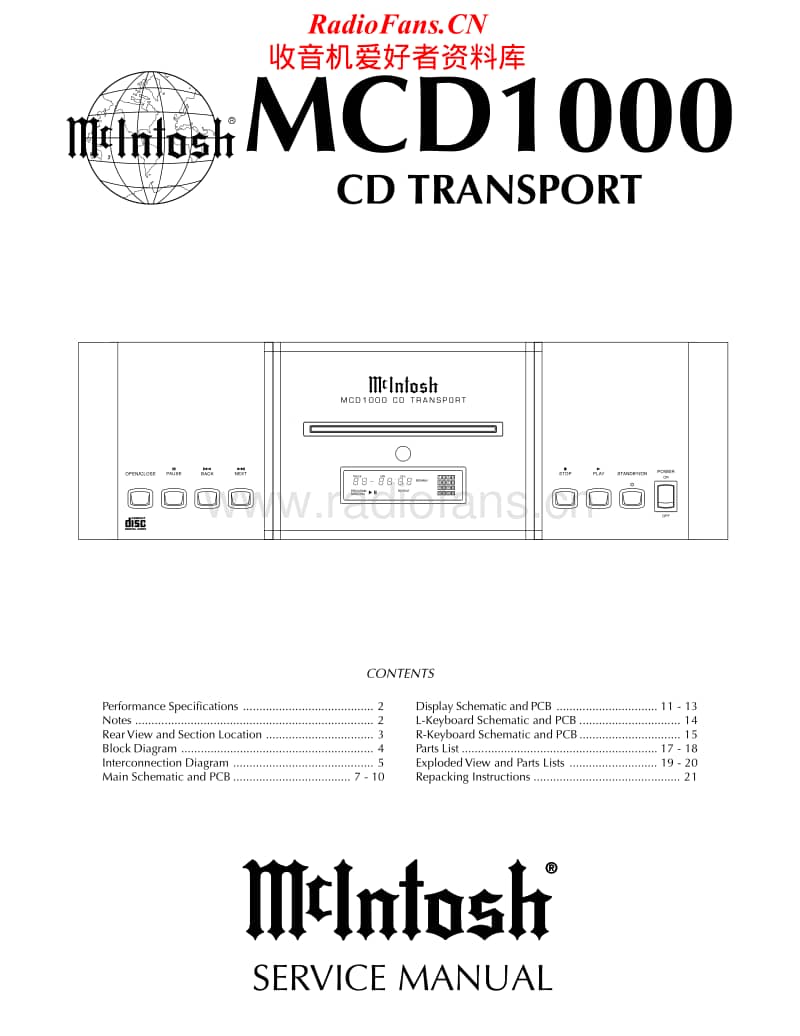 McIntosh-MCD-1000-Service-Manual电路原理图.pdf_第1页