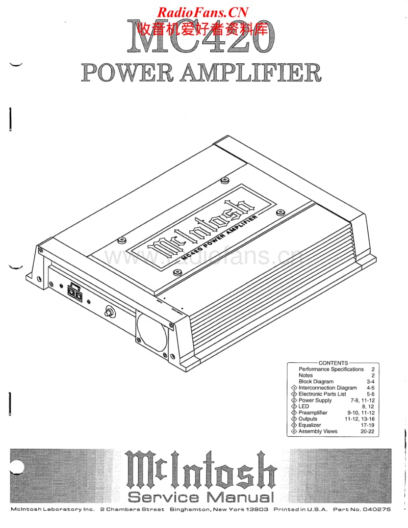 McIntosh-MC-420-Service-Manual电路原理图.pdf_第1页